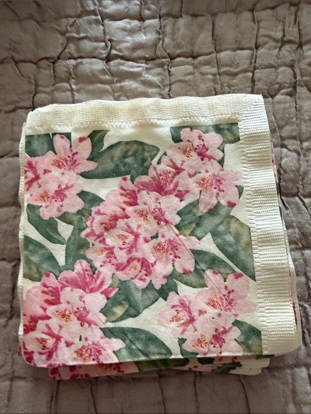 Pink Floral Rose Napkins Caspar 9 of them 14 pink flowers 20 purple rose 12 pink